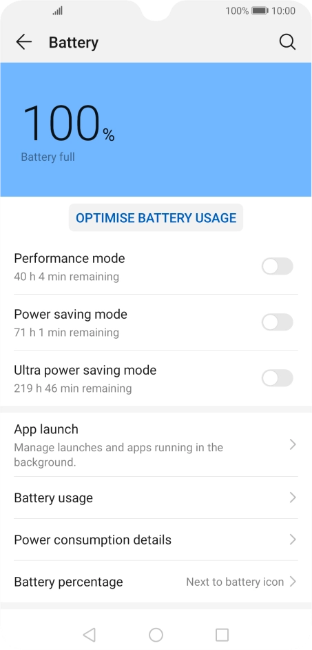 Press the indicator next to the required setting to turn on the function.