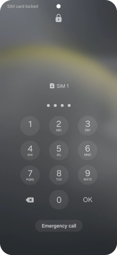 If your SIM is locked, key in your PIN and press OK. The default PIN is 1111.