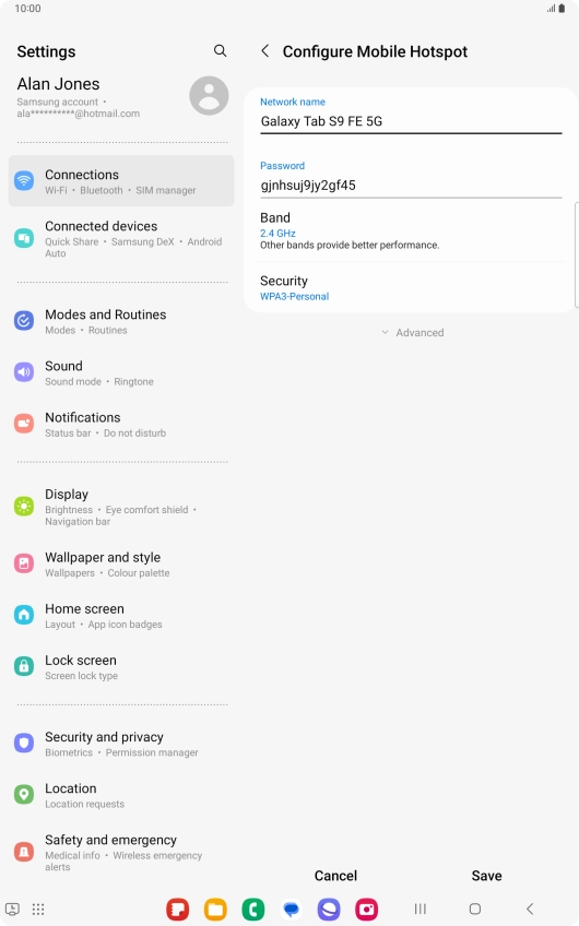 Press the field below 