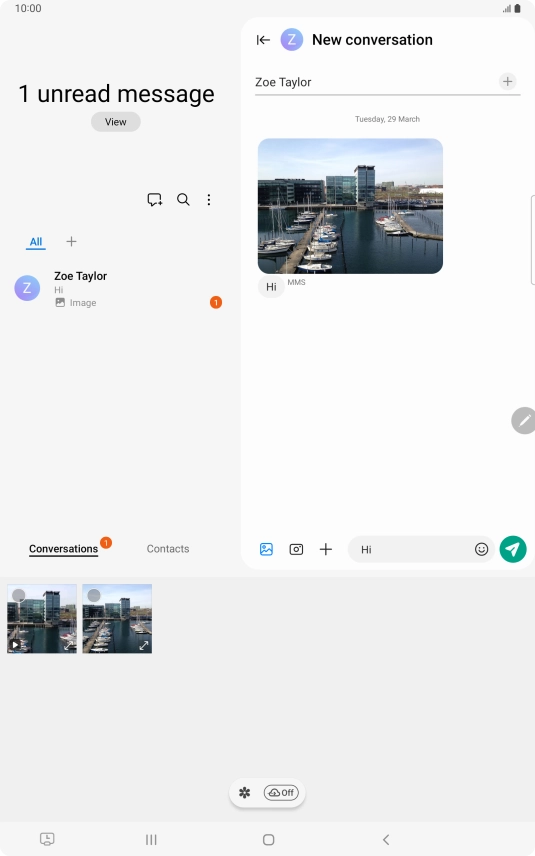 Press the gallery icon and go to the required folder.