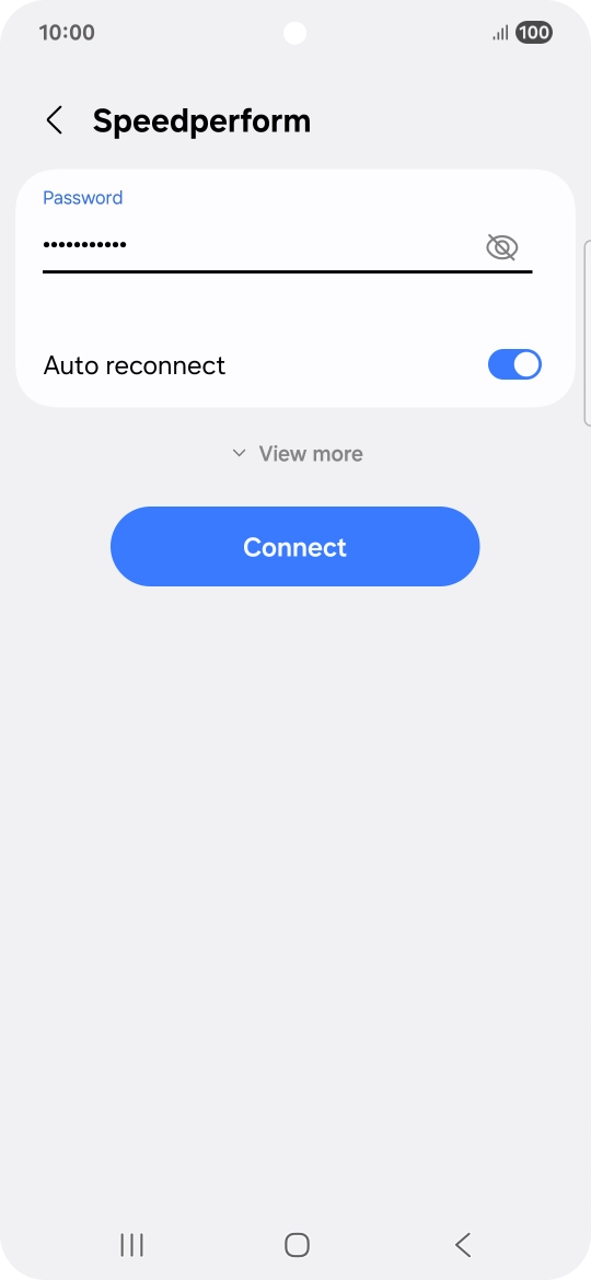 Key in the password for the Wi-Fi network and press Connect.