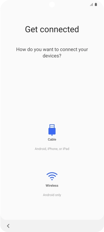 Press the required transfer method and follow the instructions on the screen to transfer content from another phone.