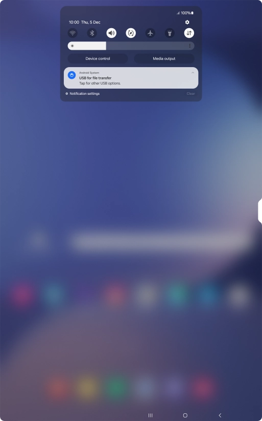 Press Tap for other USB options..