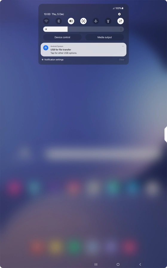 Press Tap for other USB options..