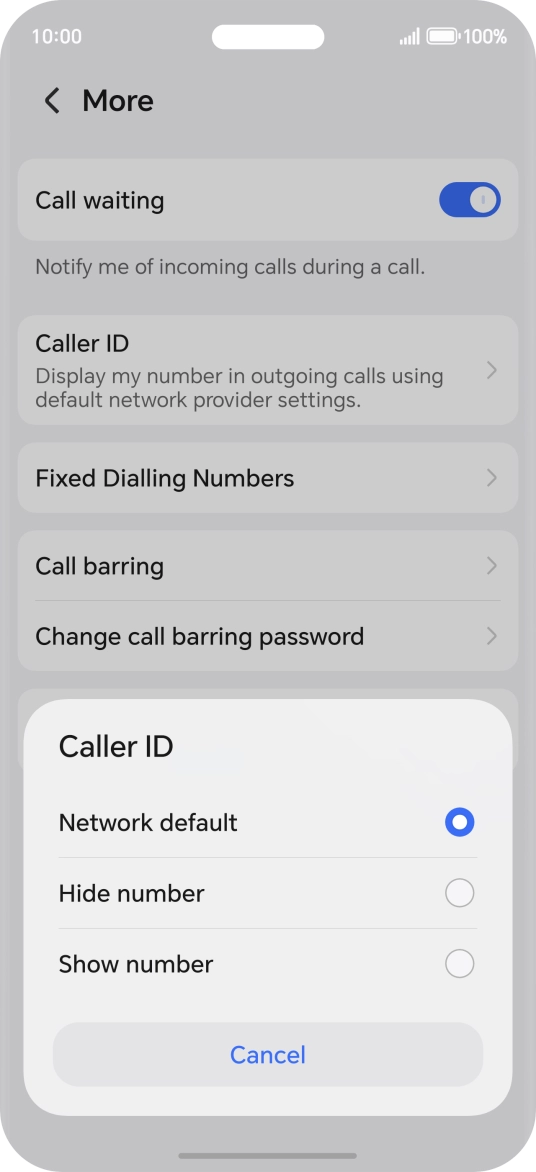 Press Show number to turn on caller identification.