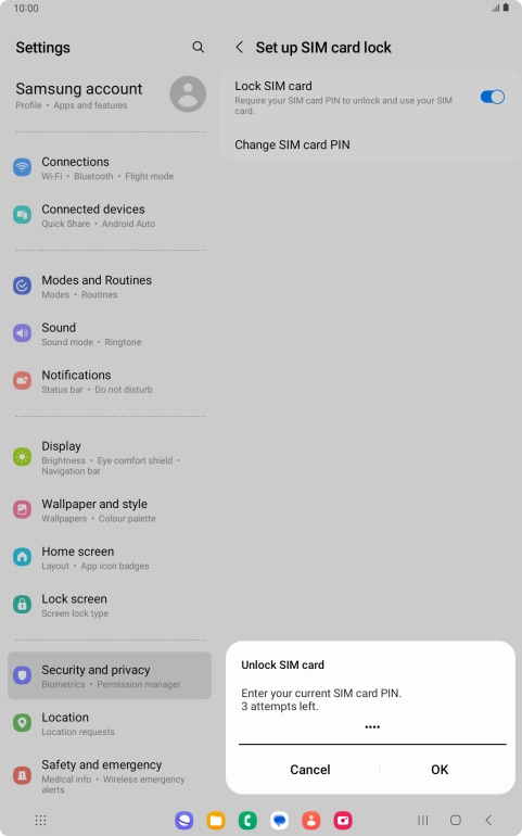 Key in your PIN and press OK. The default PIN is 1111.
