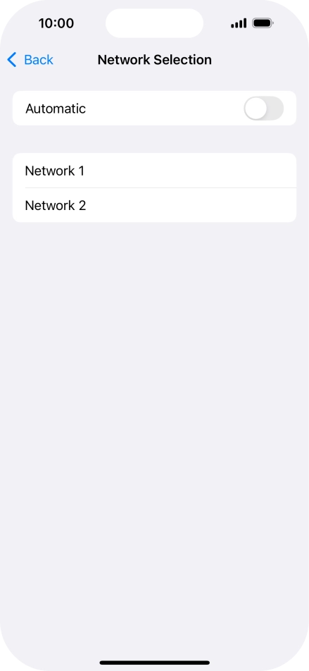 If you turn off the function, press the required network.