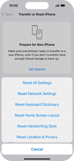 Press Reset Network Settings.