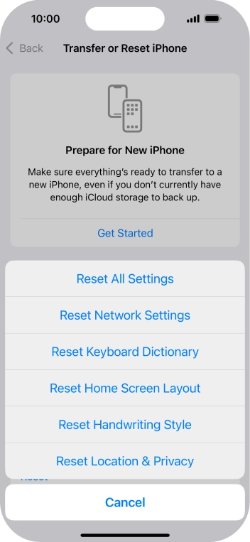 Press Reset Network Settings.