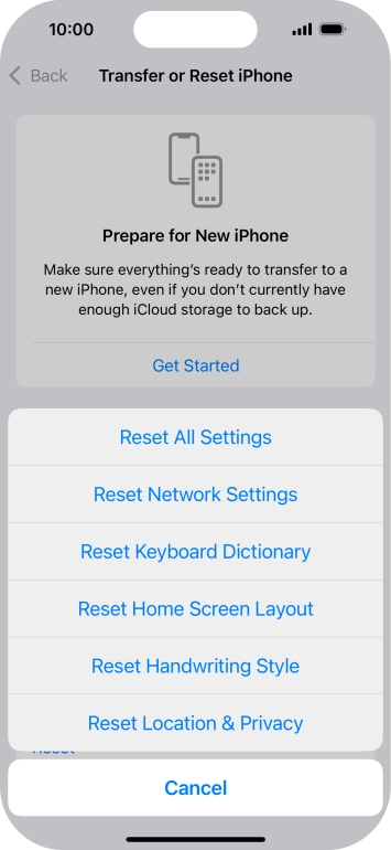 Press Reset Network Settings.