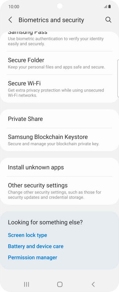 Press Other security settings.