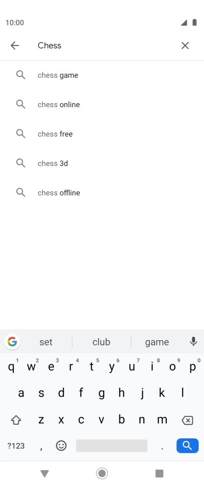 Key in the name or subject of the required app and press the search icon.