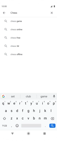 Key in the name or subject of the required app and press the search icon.