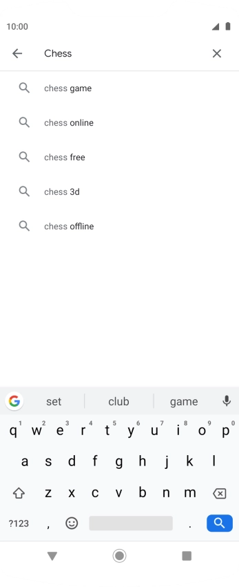 Key in the name or subject of the required app and press the search icon.
