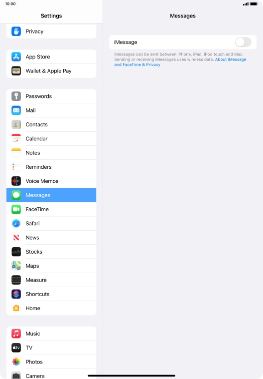 Press the indicator next to 