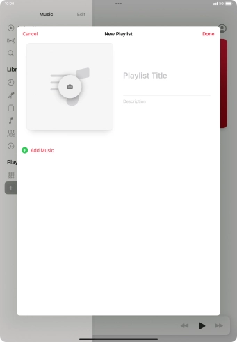 Press the text input field and key in a name for the playlist.