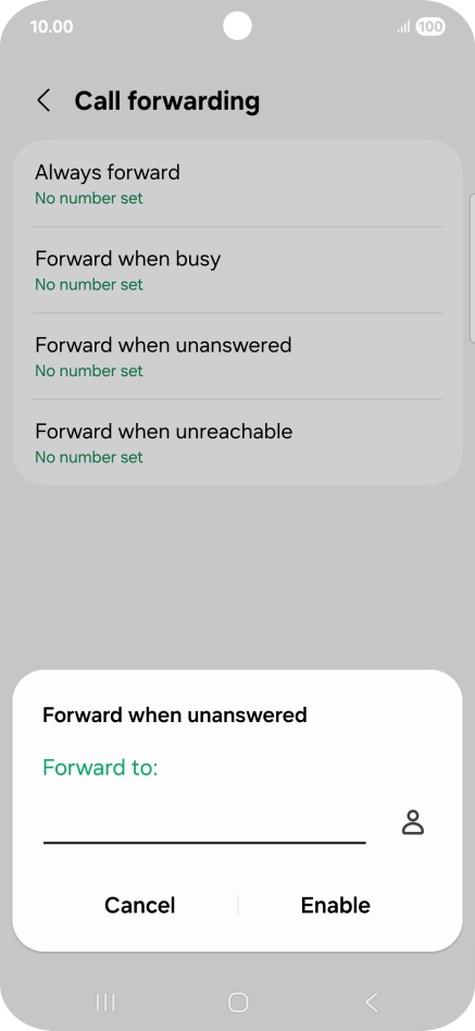 Key in +447953222222 and press Enable.