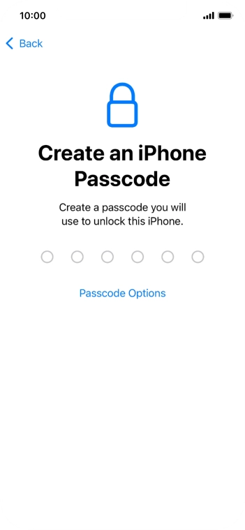 Press Passcode Options.