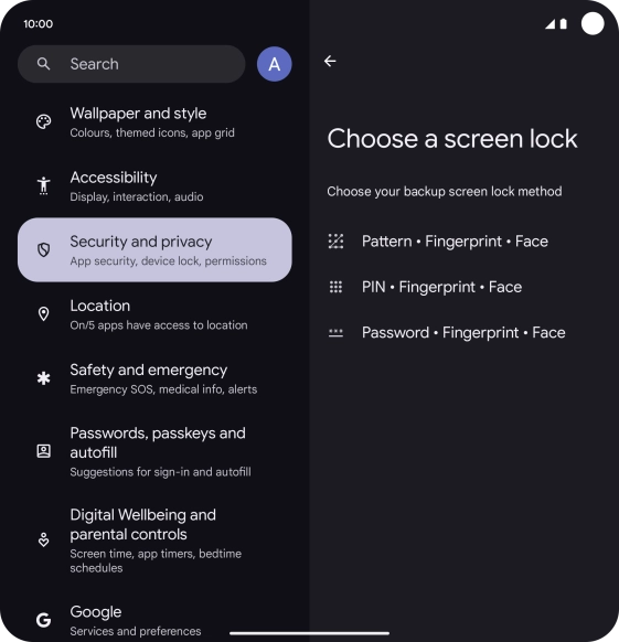 Press the required phone lock code and follow the instructions on the screen to create an additional phone lock code.