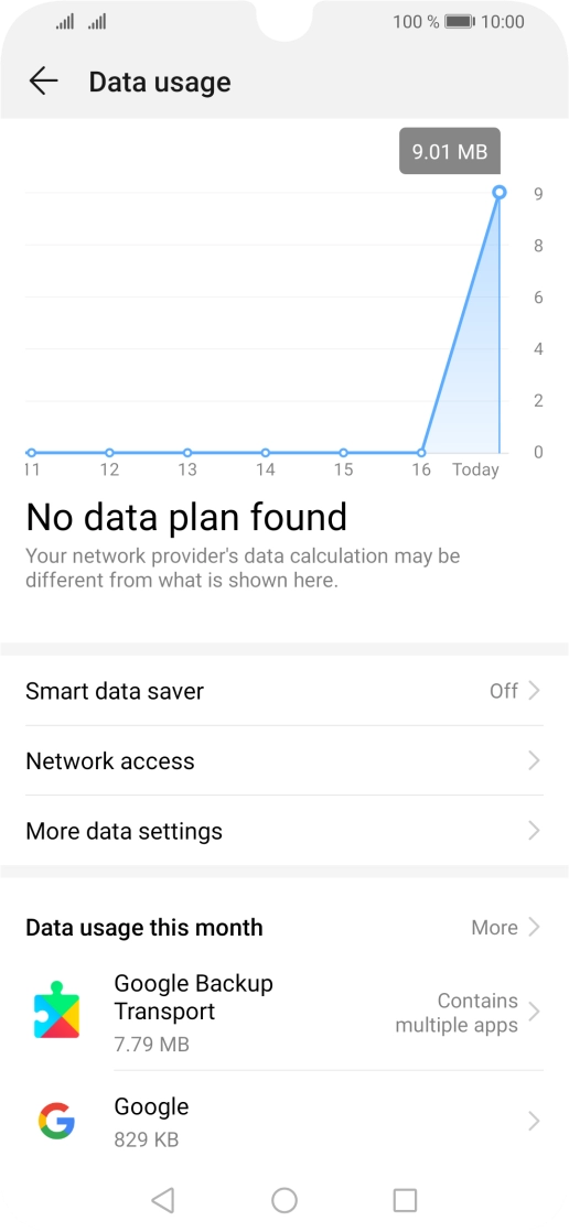 The total data usage is displayed.