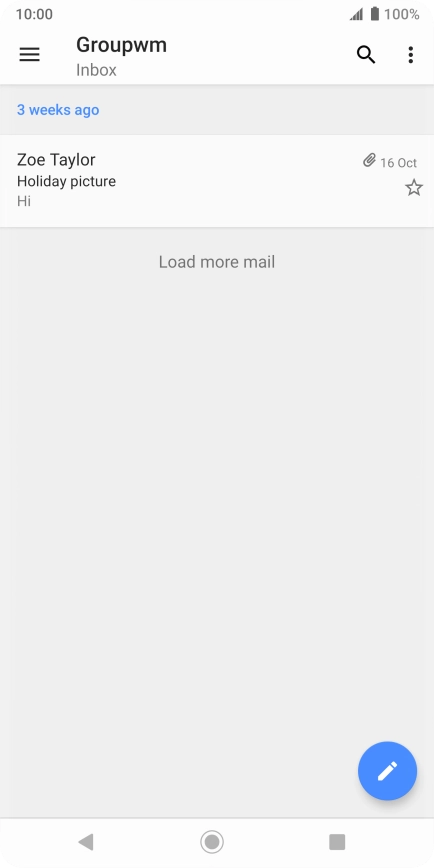 Slide your finger right starting from the left side of the screen.