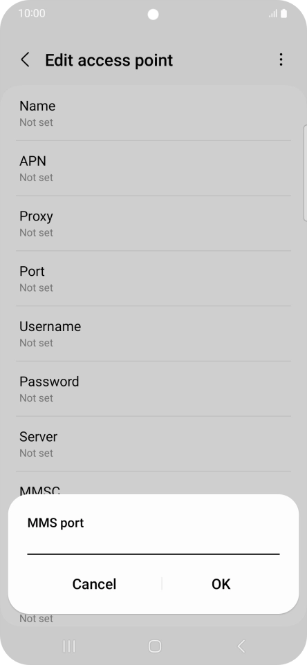 Key in 8080 and press OK.