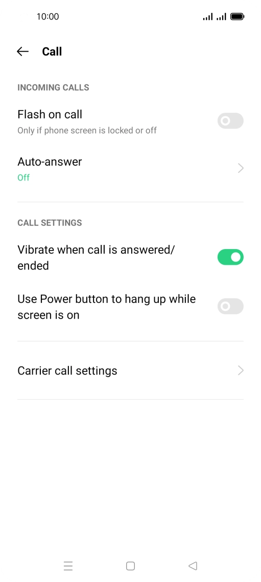 Press Carrier call settings.