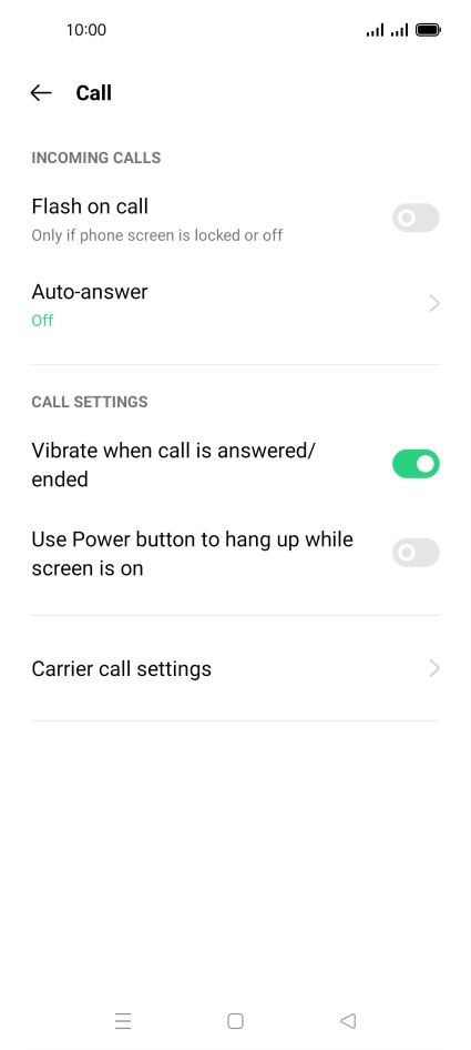 Press Carrier call settings.