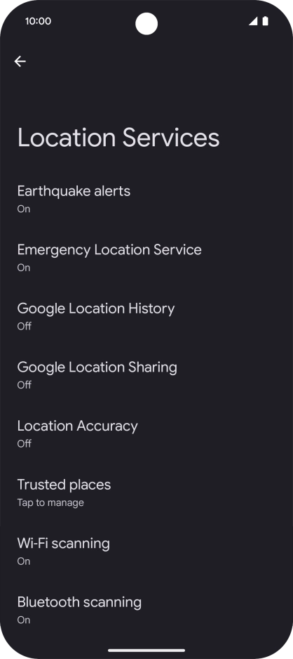 Press Location Accuracy.