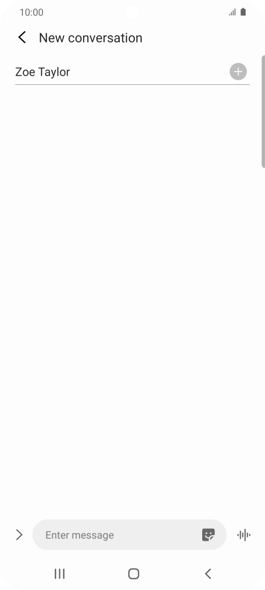 Press the text input field and write the text for your MMS.