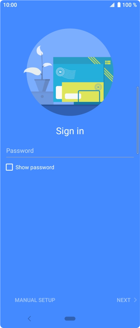 Press Password and key in the password for your email account.