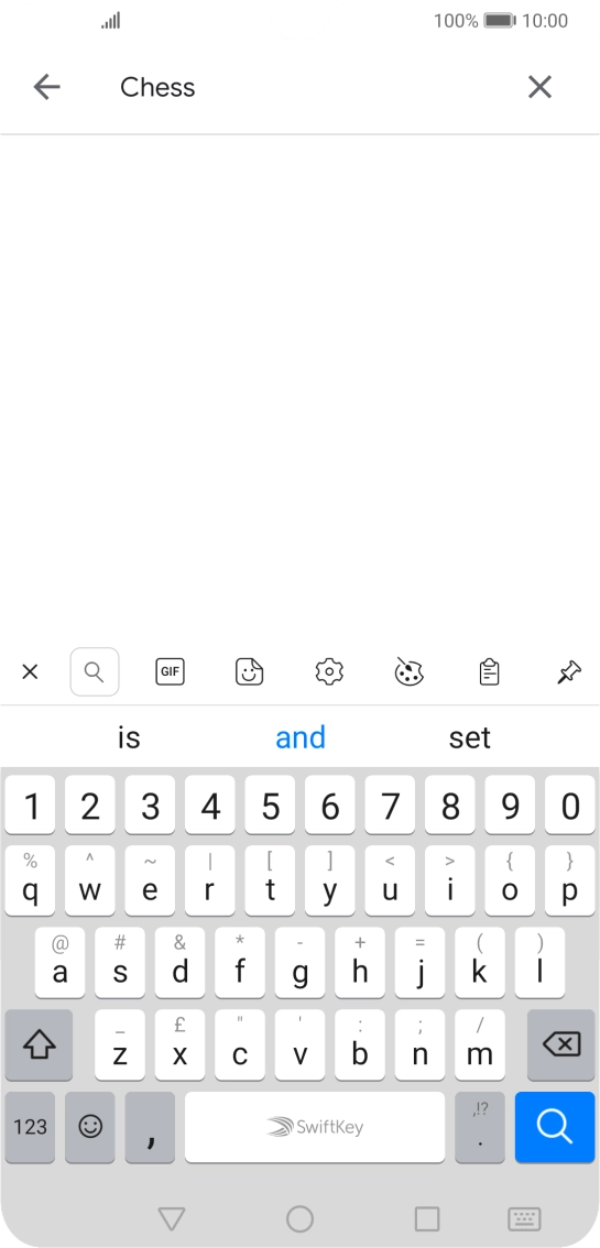 Key in the name or subject of the required app and press the search icon.