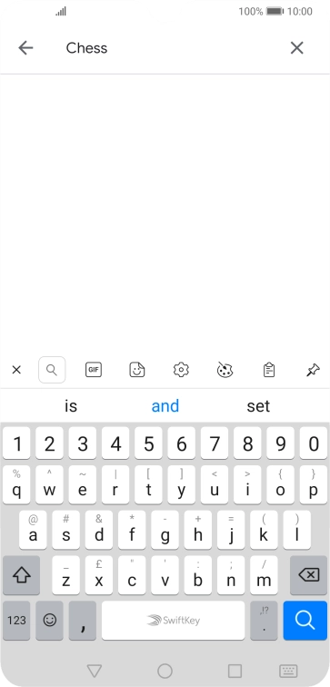 Key in the name or subject of the required app and press the search icon.