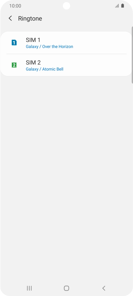 Press the name of the SIM.