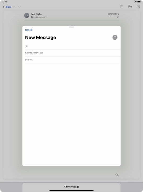 Press To: and key in the first letters of the recipient's name.