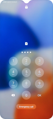 If your SIM is locked, key in your PIN and press OK. The default PIN is 1111.