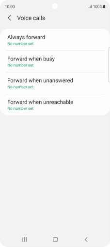 Press the required divert type.