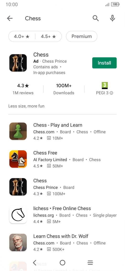 Press the required app.