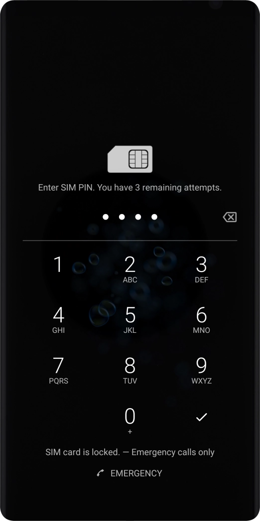 If you're asked to key in your PIN, do so and press the confirm icon. The default PIN is 1111.