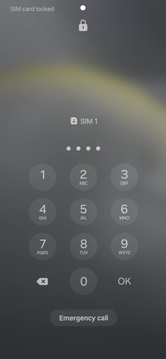If your SIM is locked, key in your PIN and press OK. The default PIN is 1111.