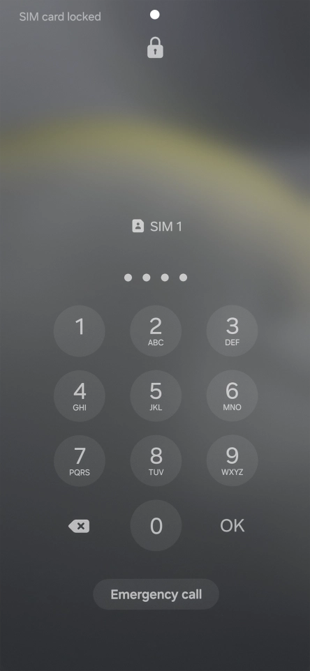 If your SIM is locked, key in your PIN and press OK. The default PIN is 1111.
