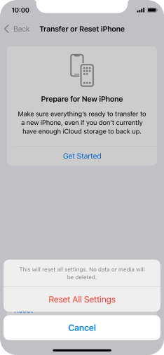 Press Reset All Settings.