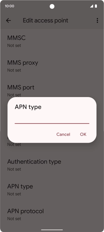 Key in default and press OK.
