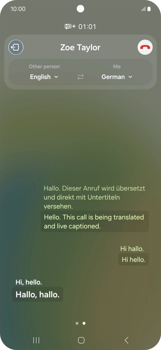 Say the required word or phrase and wait for the translation.