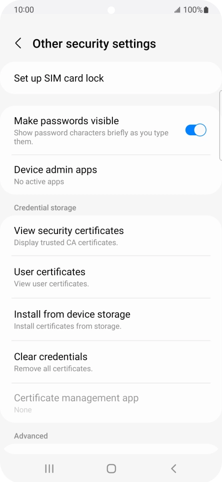 Press Set up SIM card lock.
