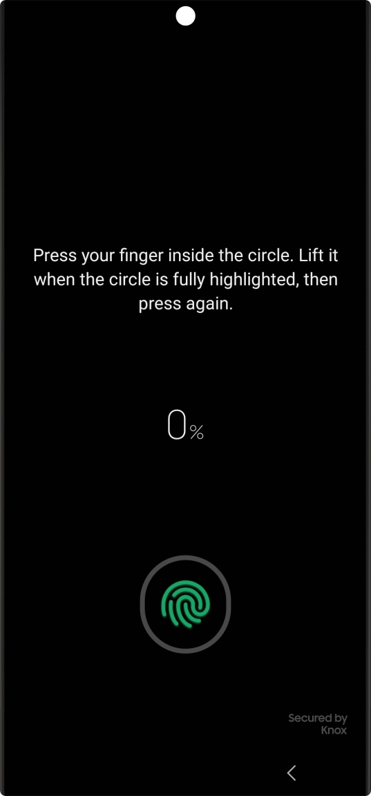 Follow the instructions on the screen to create the phone lock code using your fingerprint.
