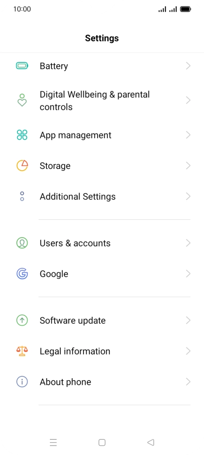Press Software update. If a new software version is available, it's displayed. Follow the instructions on the screen to update the phone software.