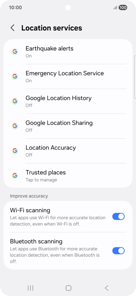 Press Location Accuracy.