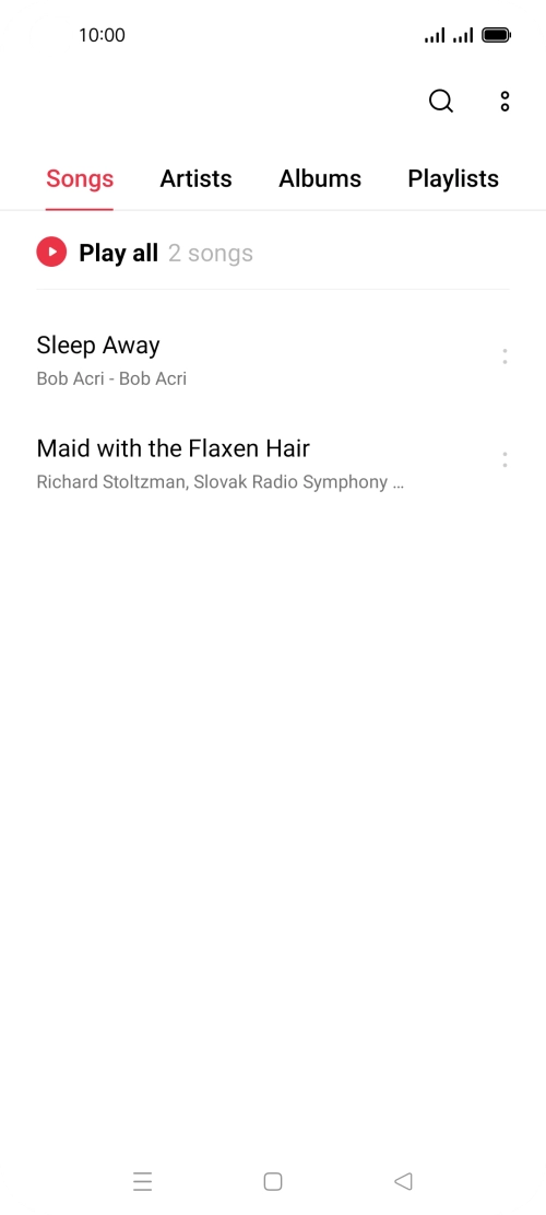 Press the required category and go to the required audio file.