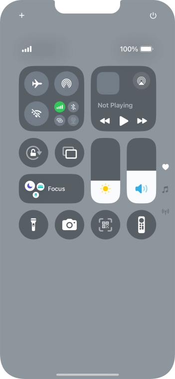 Press the flight mode icon to turn the function on or off.